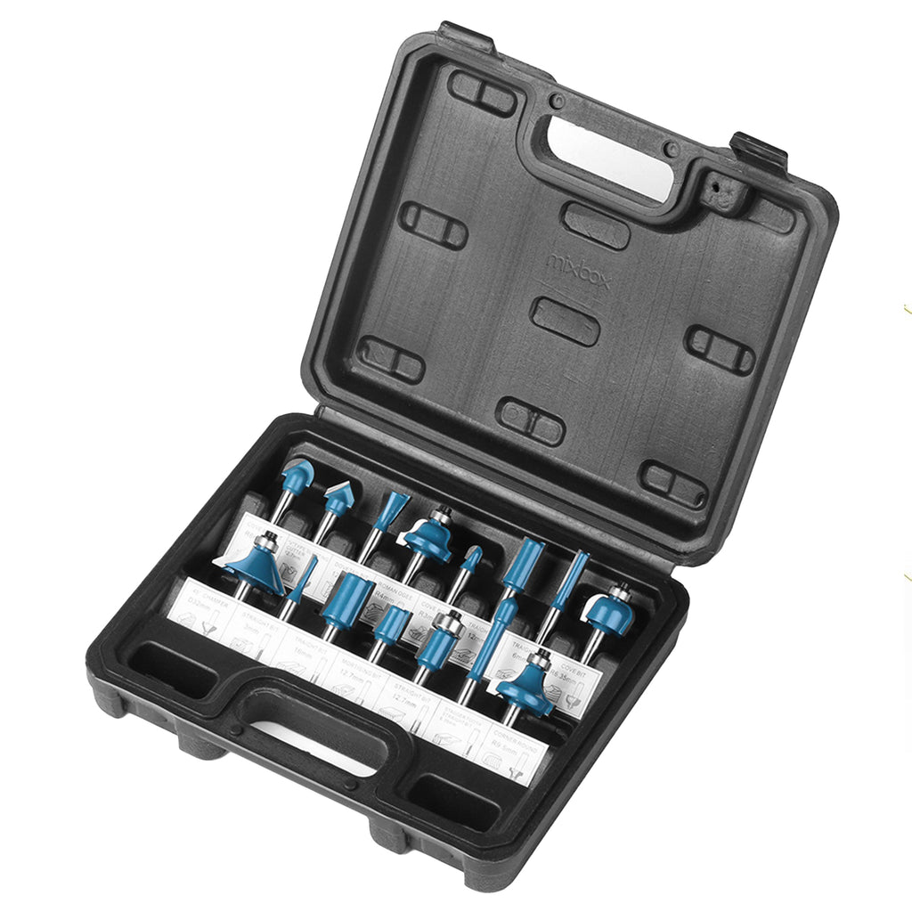 Mix Box 1/4 Router Bit Set for Woodworking-15 PCS