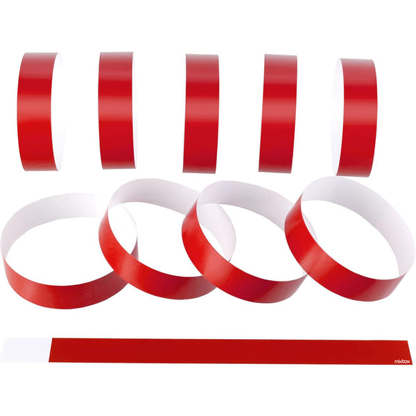 Mix Box Paper Ticket Wristbands for Event/Concert/Party (600 PCS)-Red& Yellow& Green& Bule