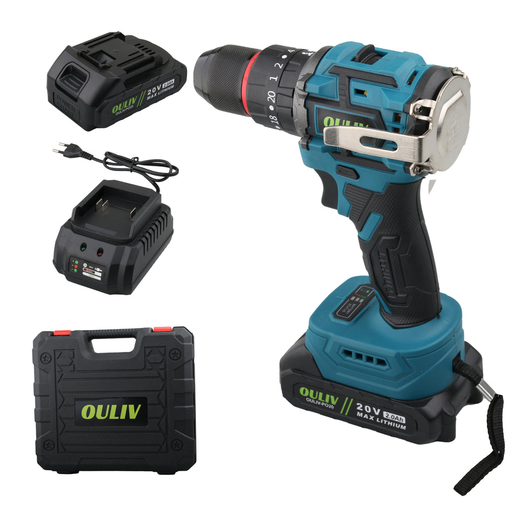 OULIV 70N.m Brushless Lithium Impact Drill Set-Includes Battery & Charger