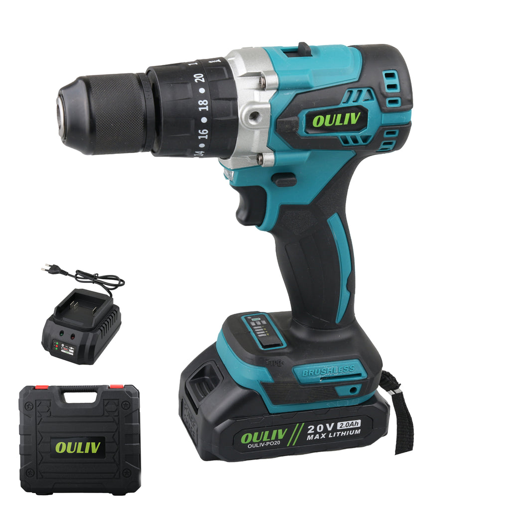 OULIV 80N.m Brushless Lithium Impact Drill-Includes 1 Battery & Charger
