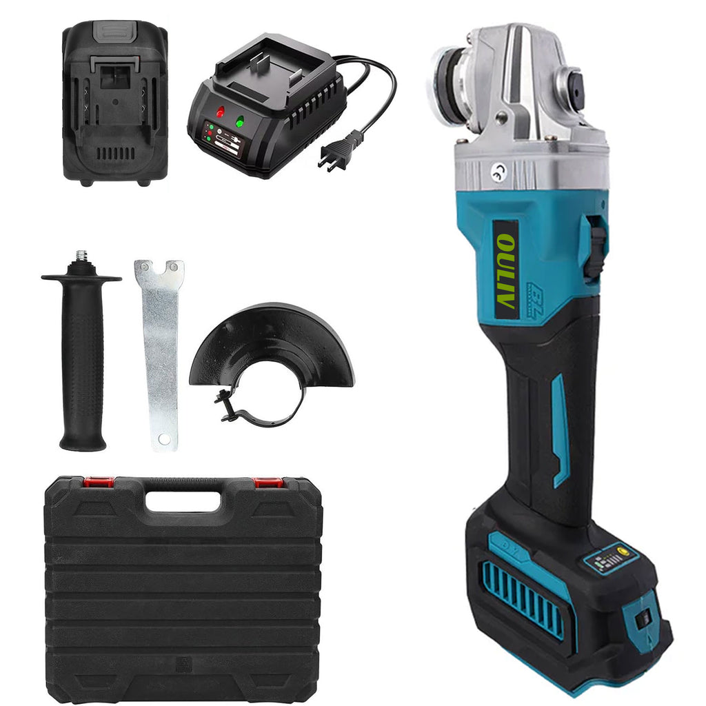 OULIV 20V Cordless Brushless Angle Grinder Kit-Include 2.0A Battery,125mm