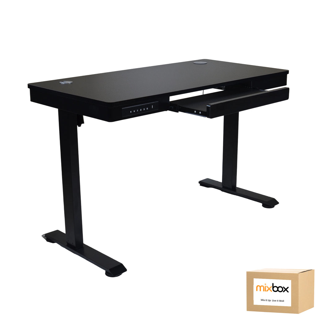 Mix Box Electric Height-Adjustable Office Desk with Drawer&Wireless Charger