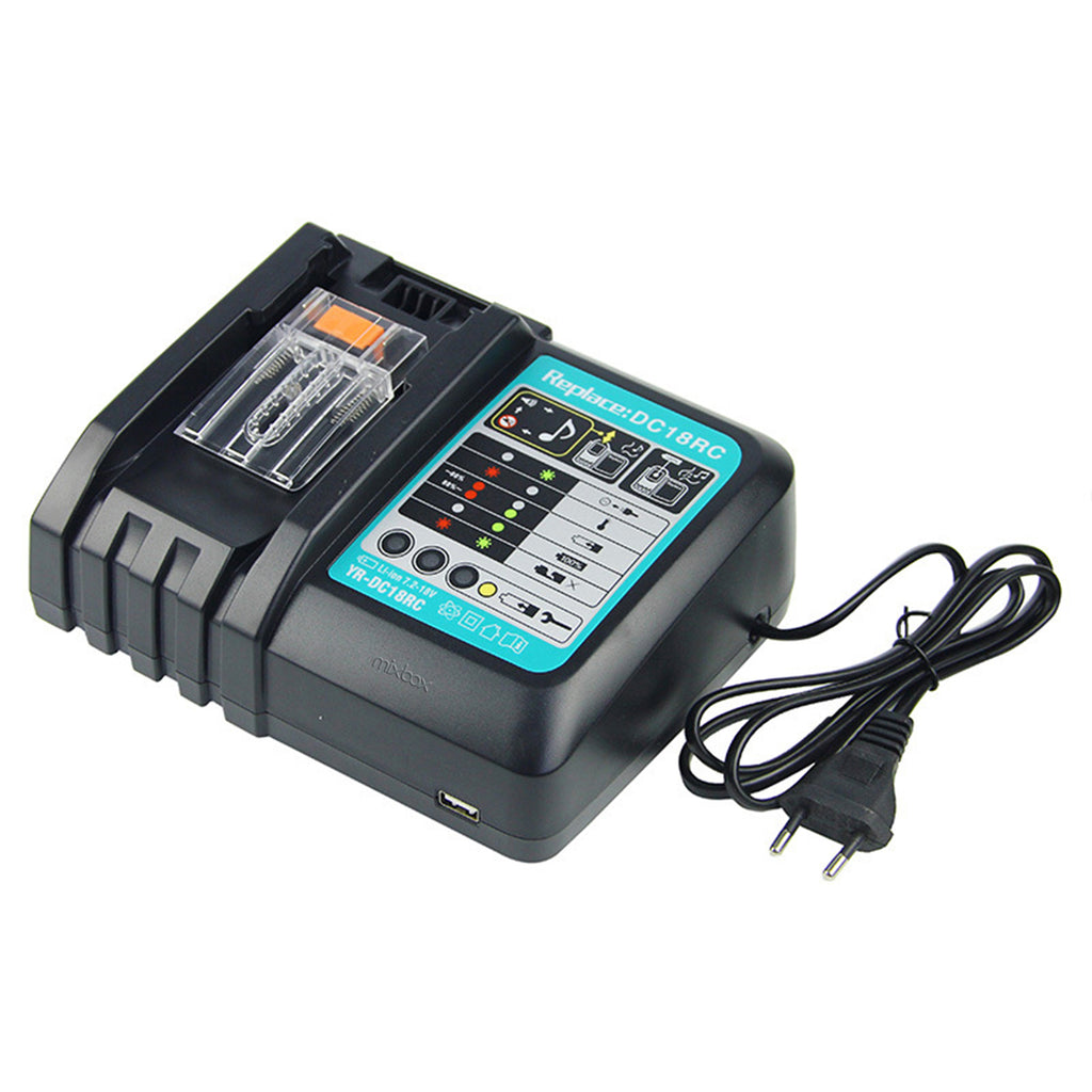 Mix Box 20V Li-ion Battery Charger with USB Port, Compatible with Makita