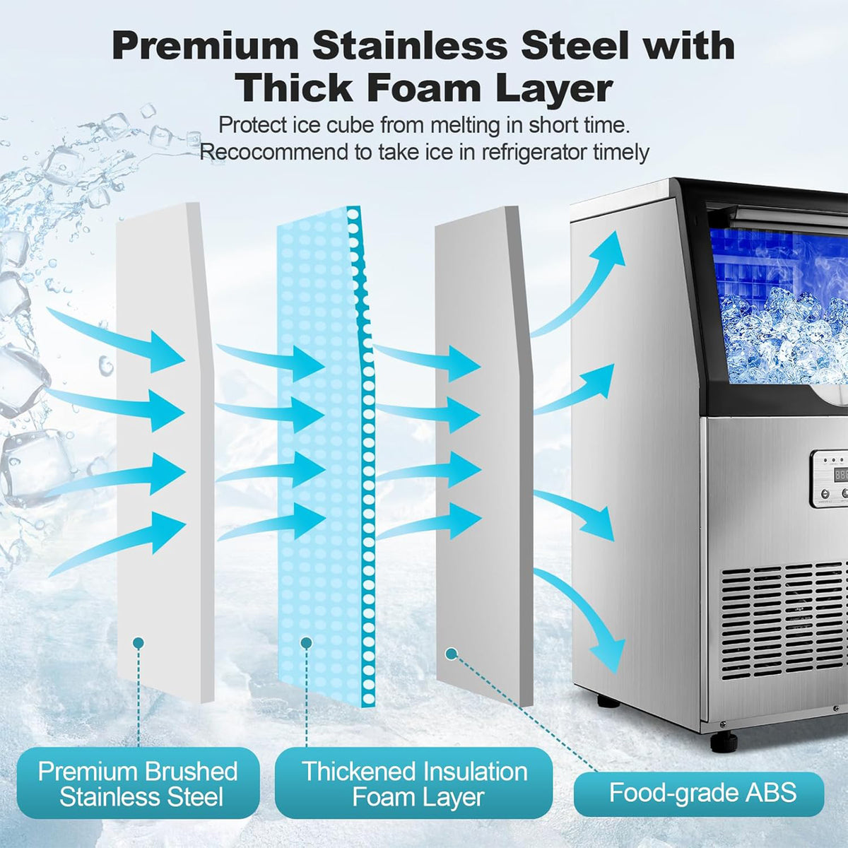 Mix Box 55Kg/24Hrs Ice Maker Machine for Bussiness – HEARTDECO
