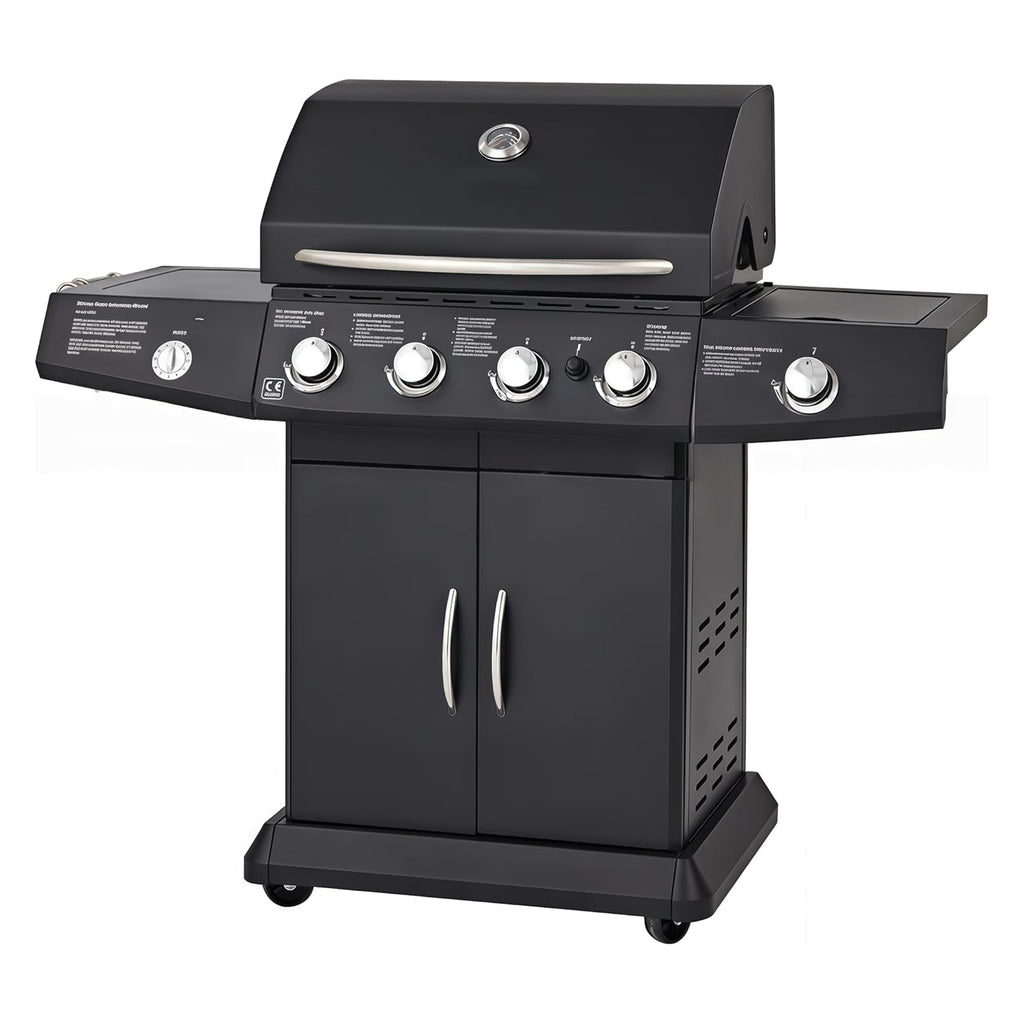 Mix Box 4 Burner Patio Gas Braai Grill with 1 Side Burner,with Wheels