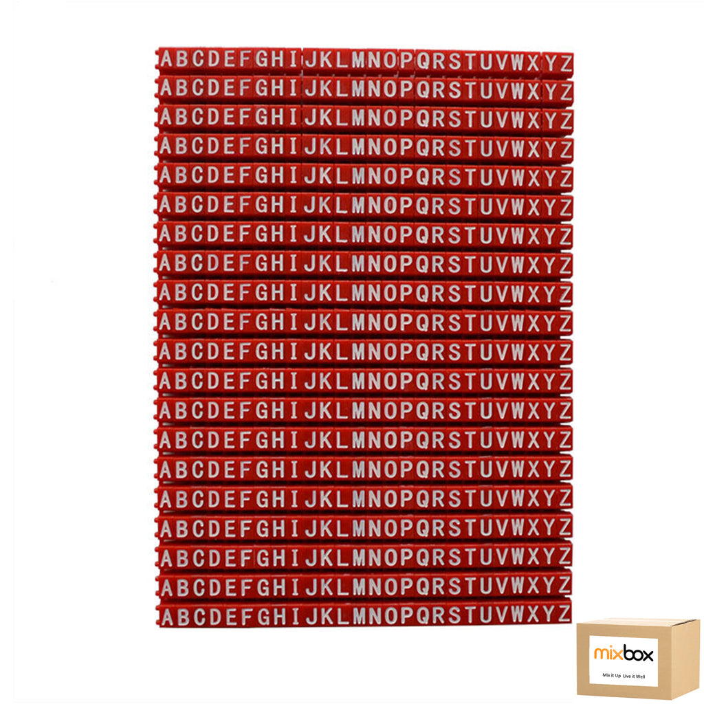 Mix Box Letter Clip-on Cable Markers/Clips - 200PCs, Coloured Letters A-Z
