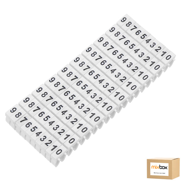 Mix Box Numbered Clip-on Cable Markers/Clips -200PCs,Digits 0-9