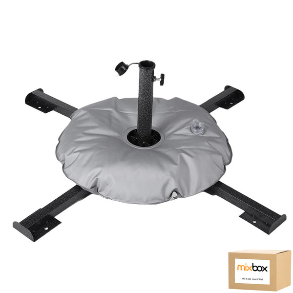 Mix Box Foldable 4-Leg Alloy Umbrella Base Set with Water Bag