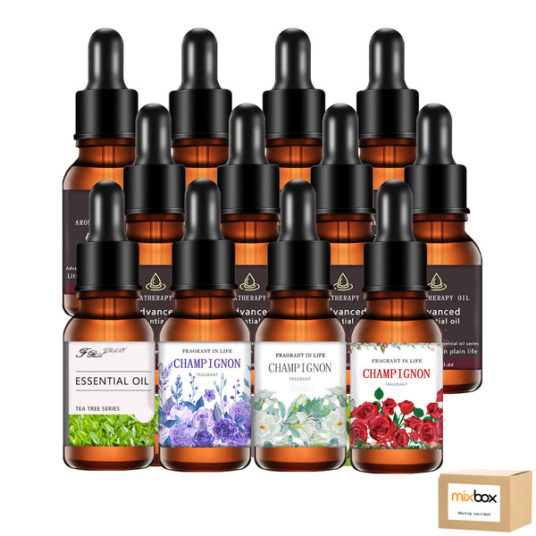 Mix Box 12-Piece Essential Oil Set – Aromatherapy Diffuser Gift Box