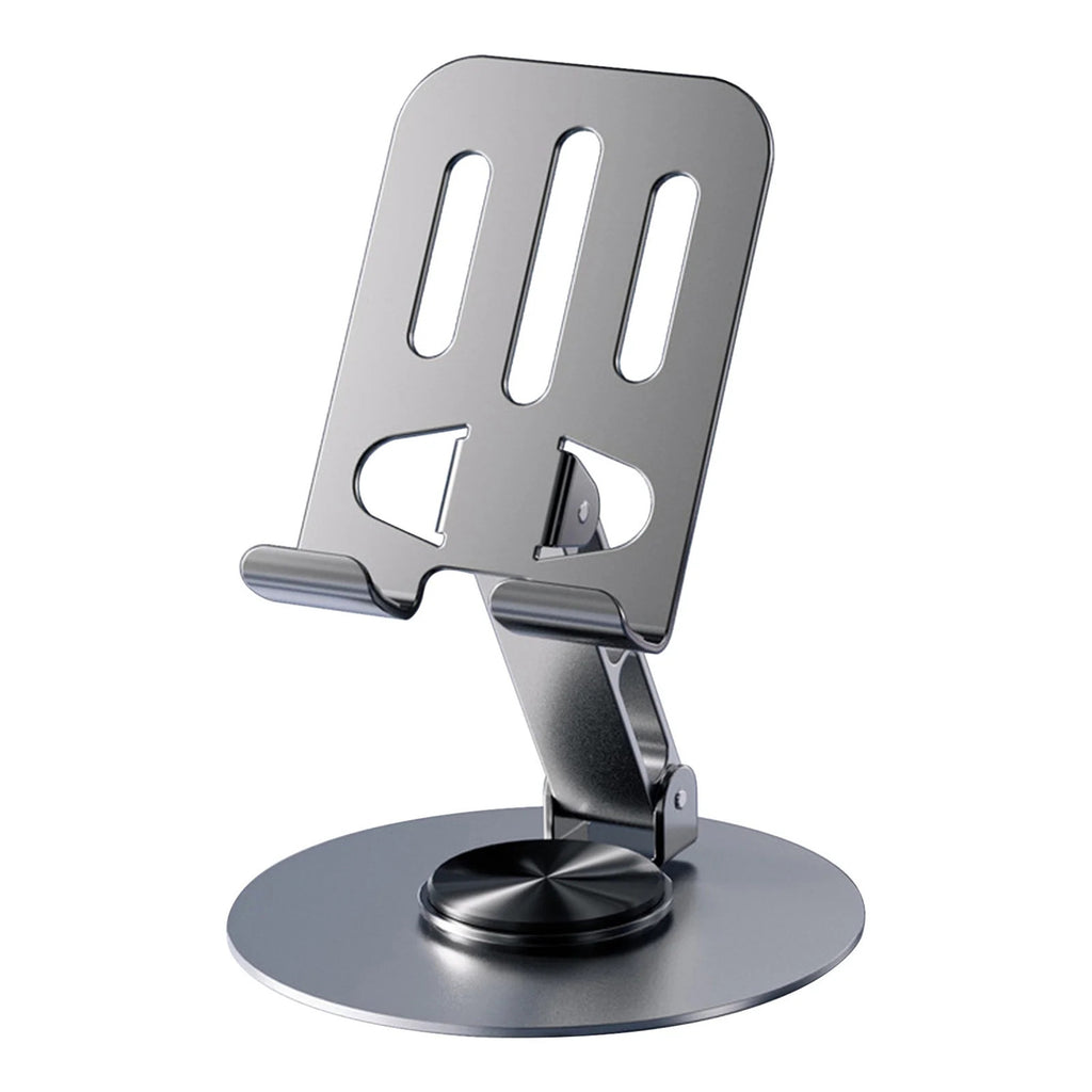 Rotatable Metallic Phone Stand - Grey Portable & 360°Adjustable