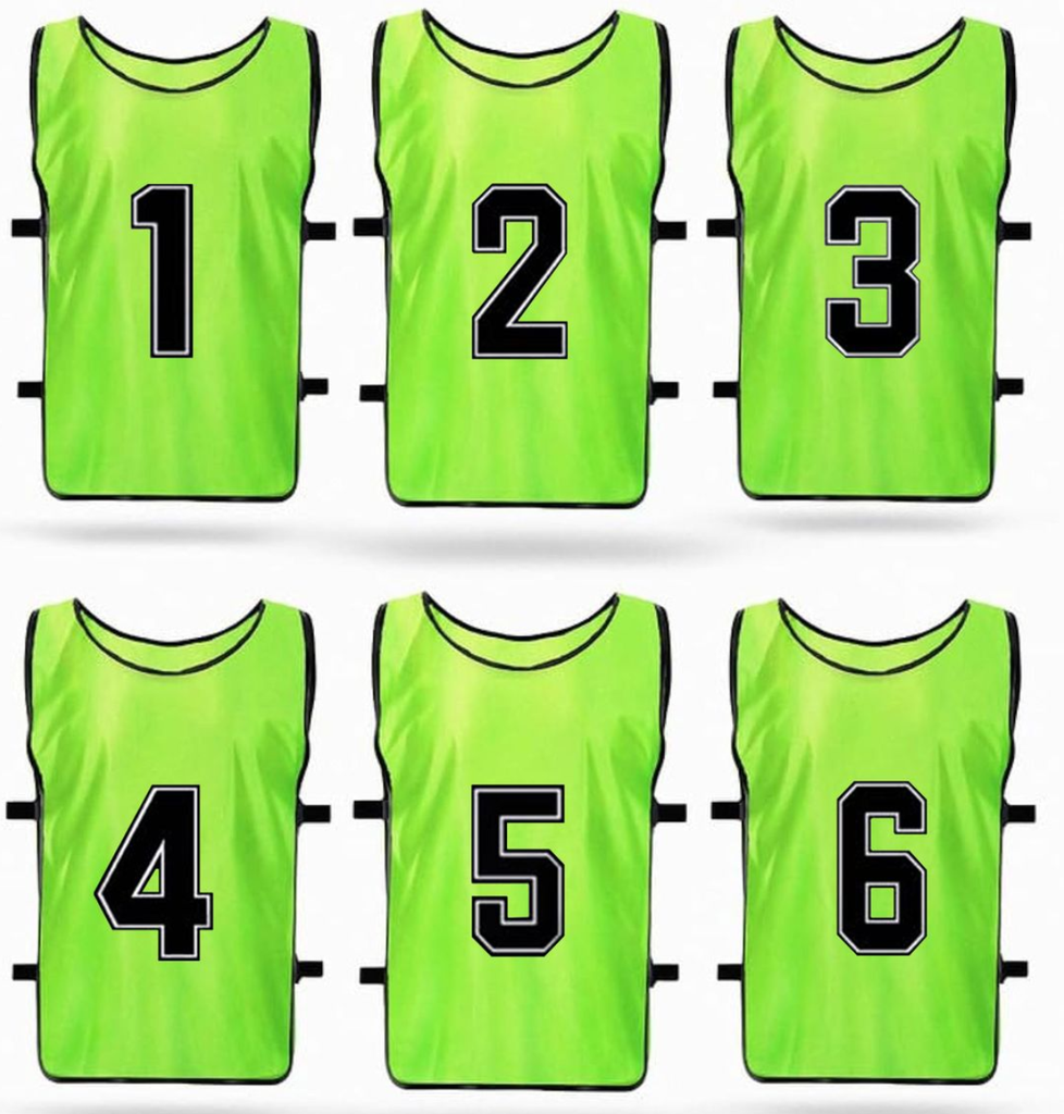 1-6 Numbered Training Vest ,Soccer Pennies Numbered Jersey - XL-2XL
