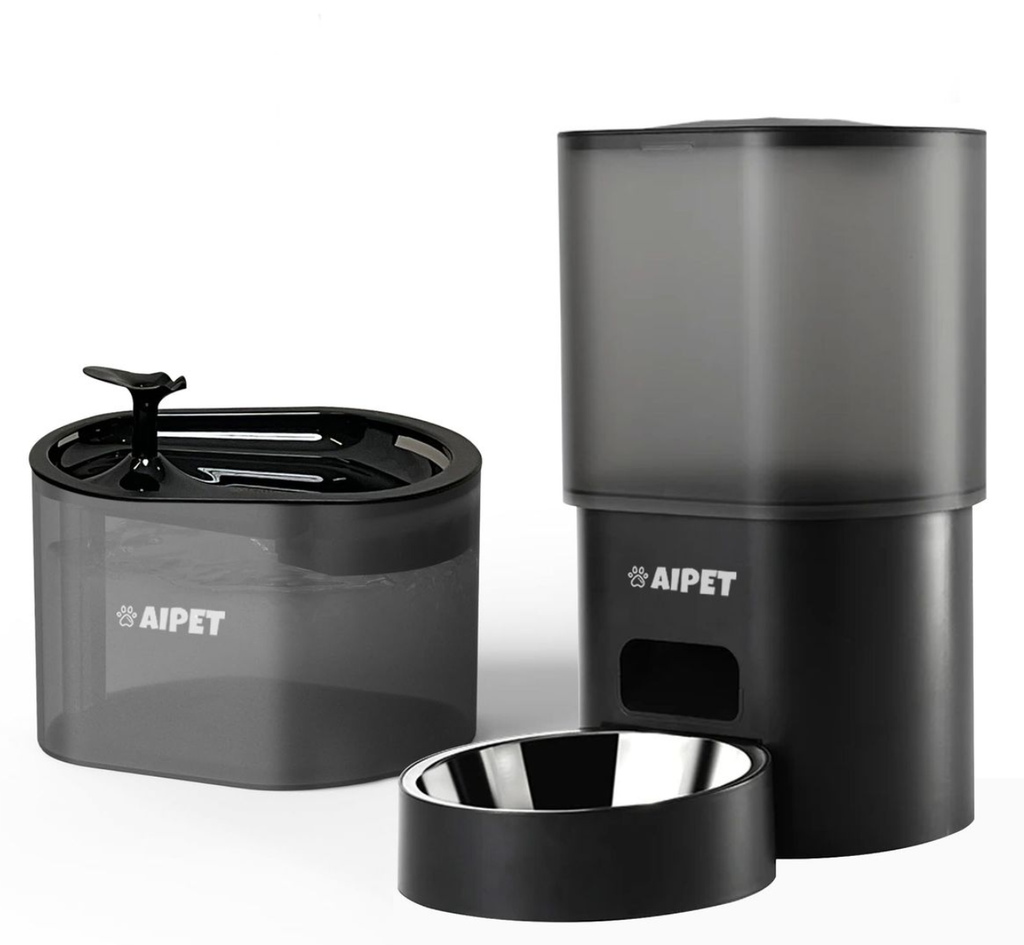 AIPET APP Automatic Cat Feeder& Fountain with WiFi Timed Pet Food Dispenser