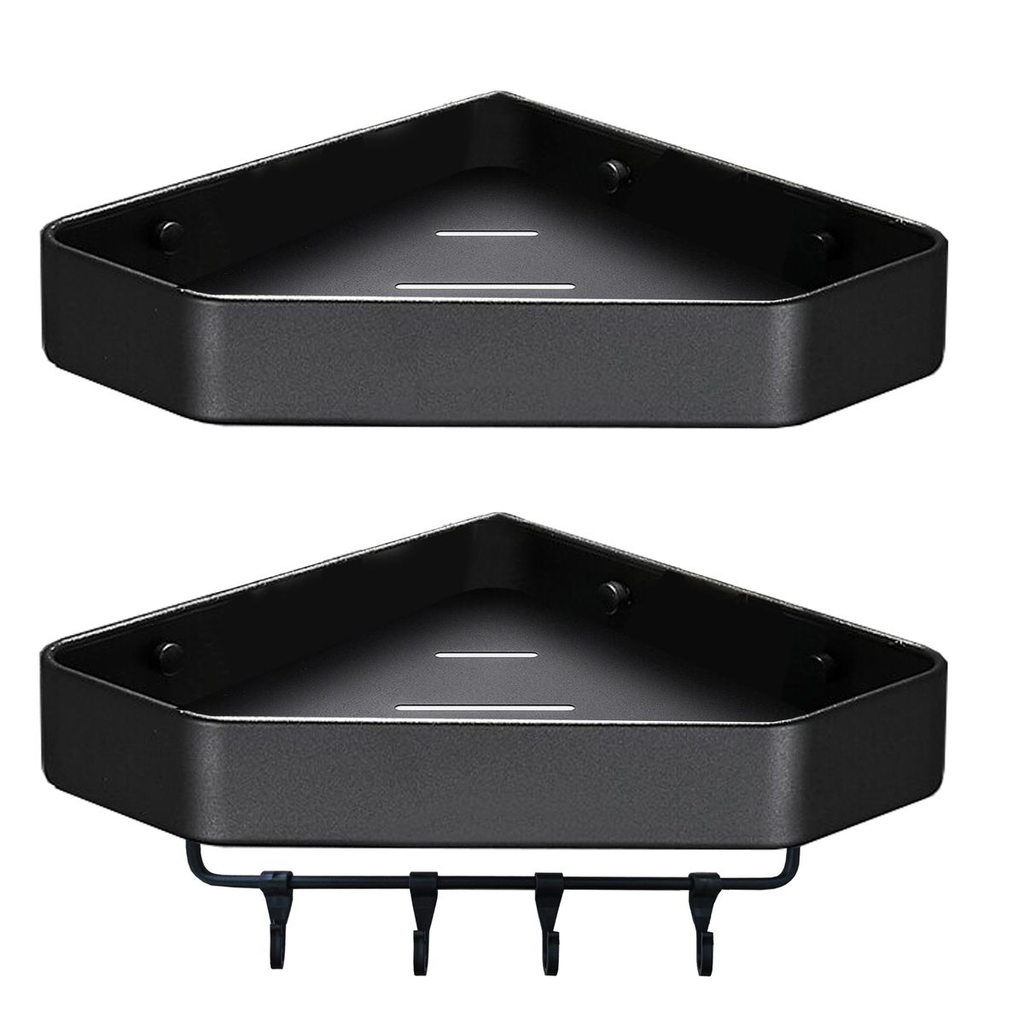2 Piece Aluminum Drill Free Corner Shelf Set