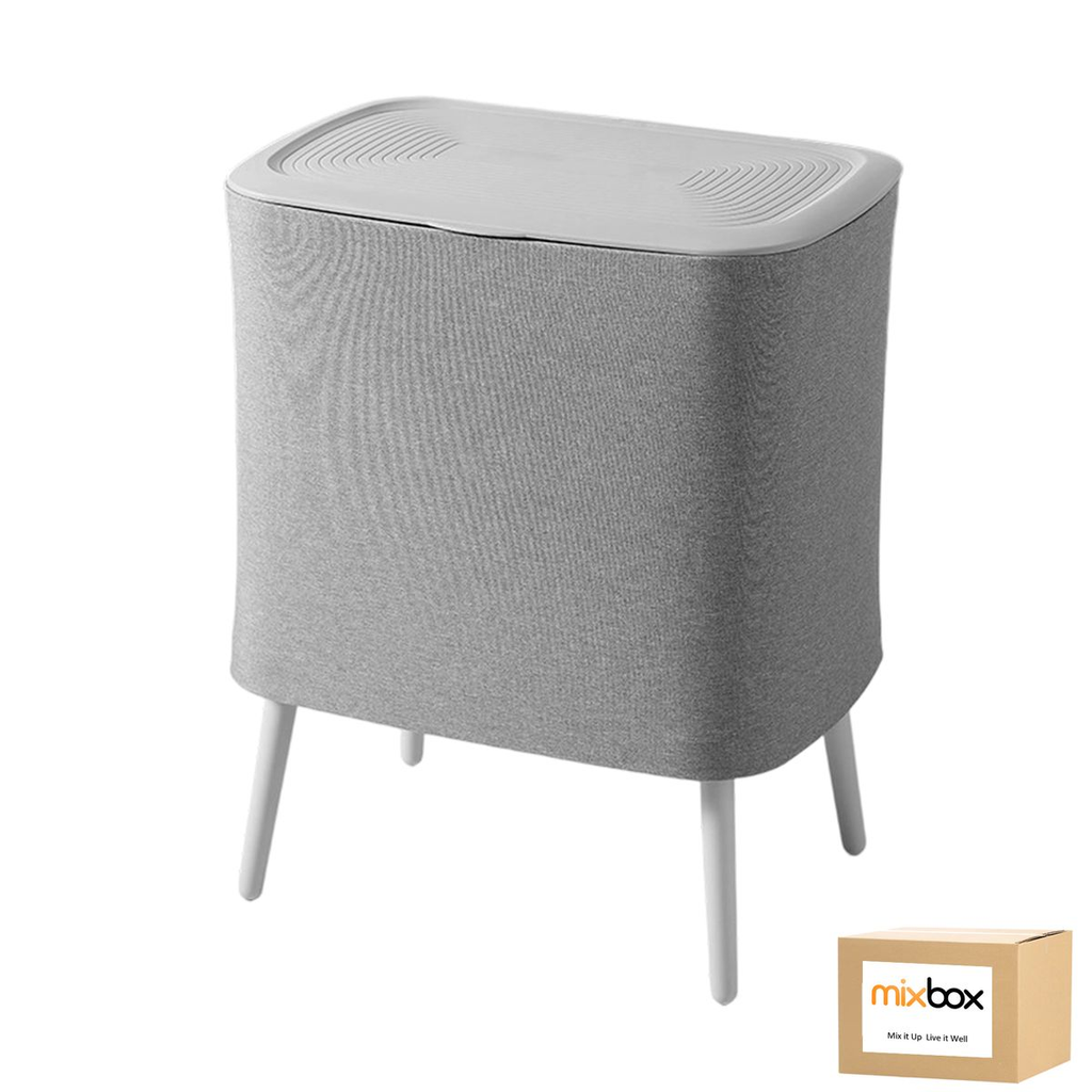 Mix Box Laundry Basket with Lids - 60L,2 Section with Removable Fabric Bag