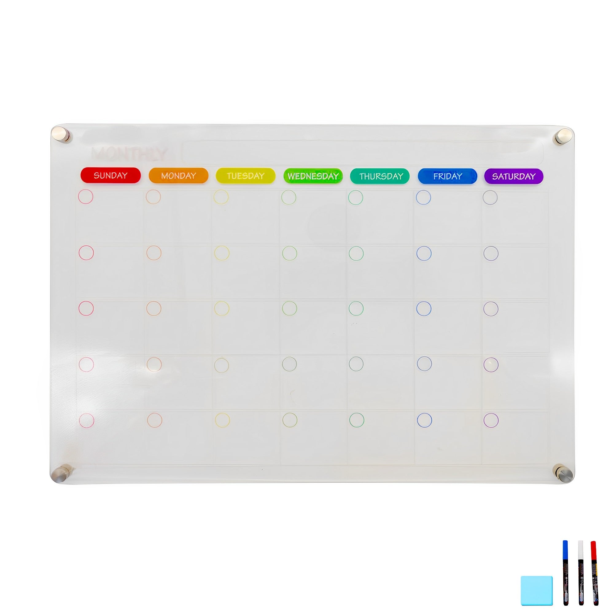 Refrigerator Dry Erase Calendar reusable HEARTDECO