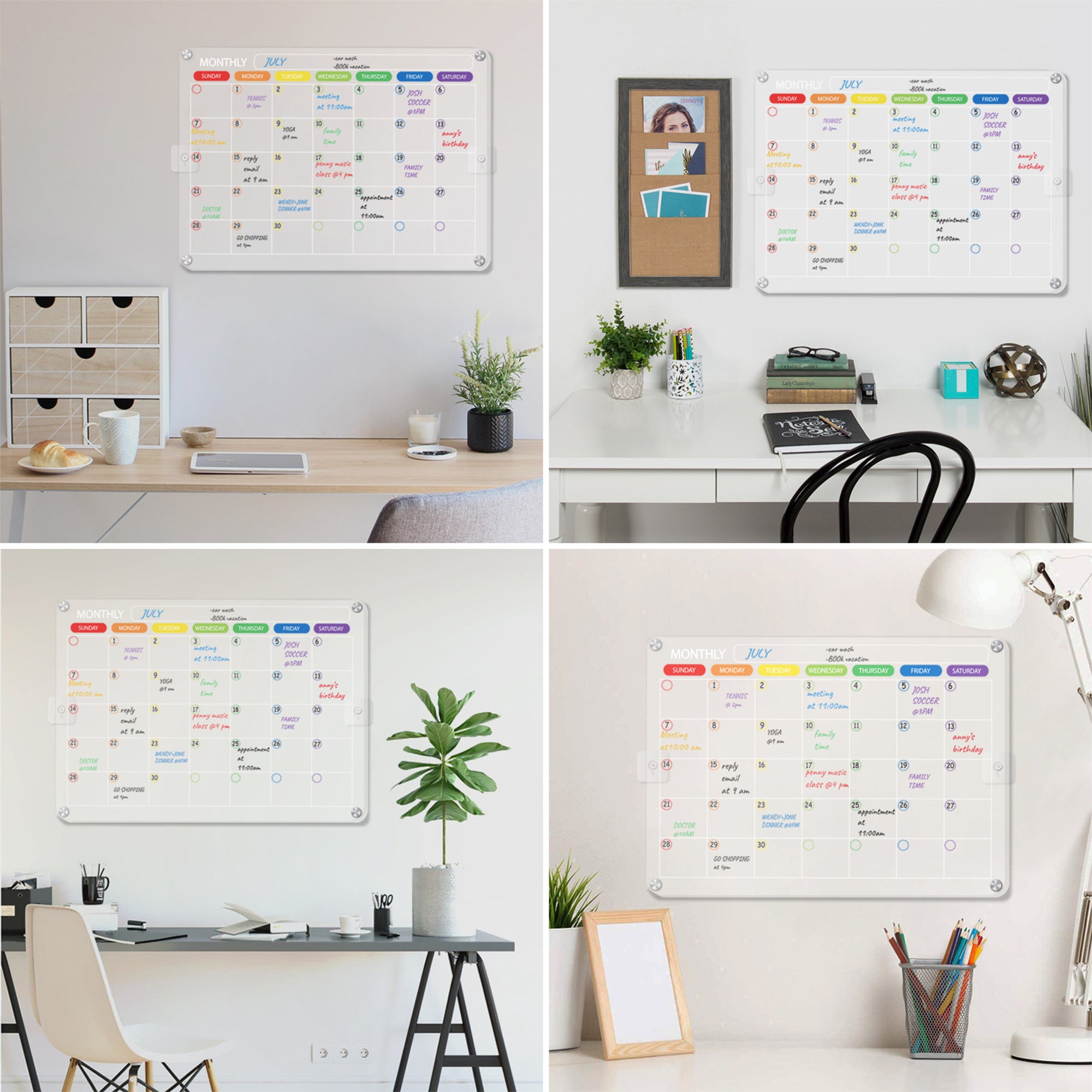 Magnetic Refrigerator Dry Erase Calendar reusable – HEARTDECO