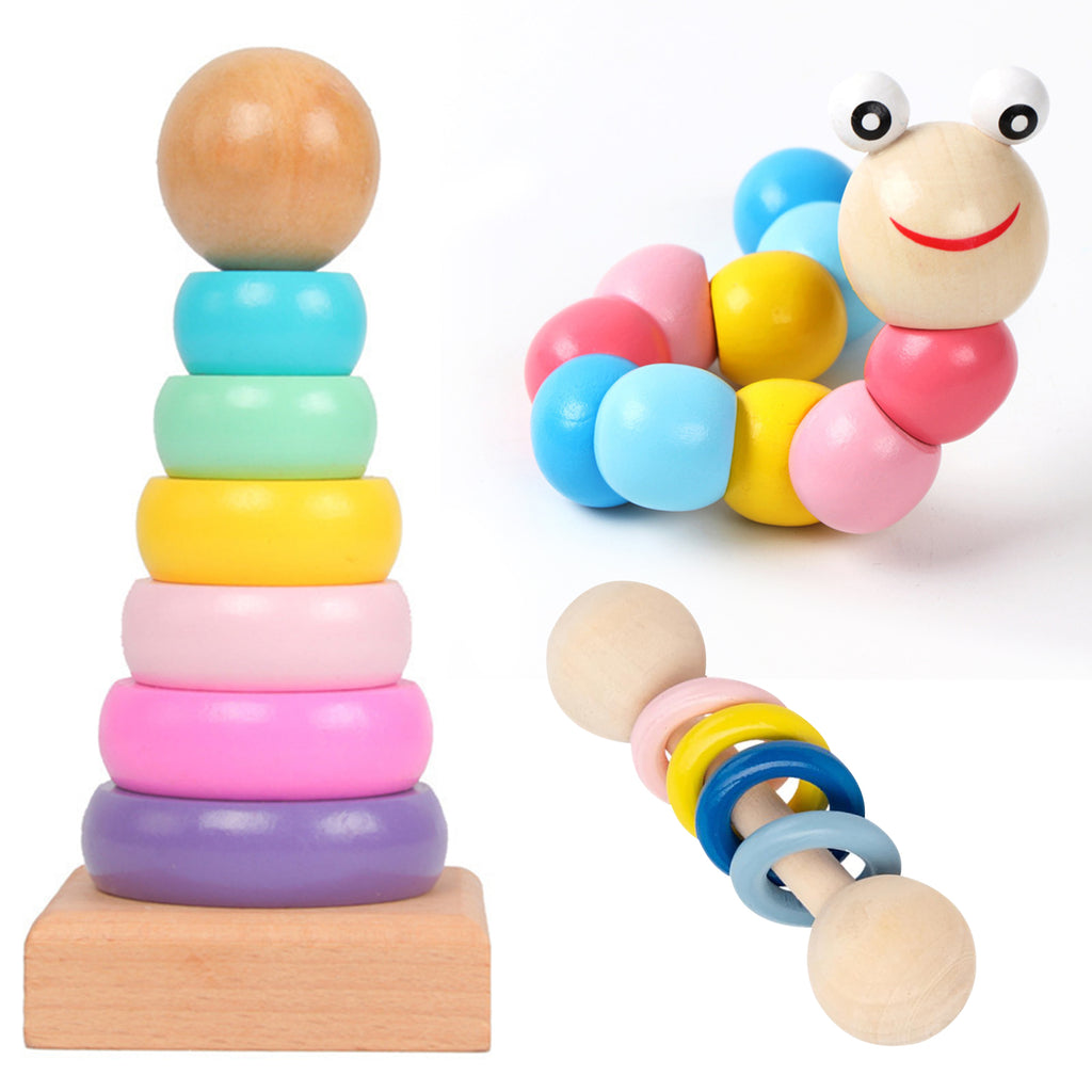 Multifunctional Colorful Wooden Children's Toy Set