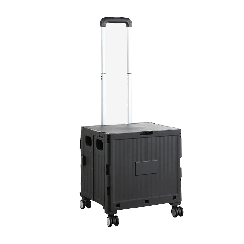 50L Portable Foldable Storage Cart with Wheels , Pull Handle & Lid