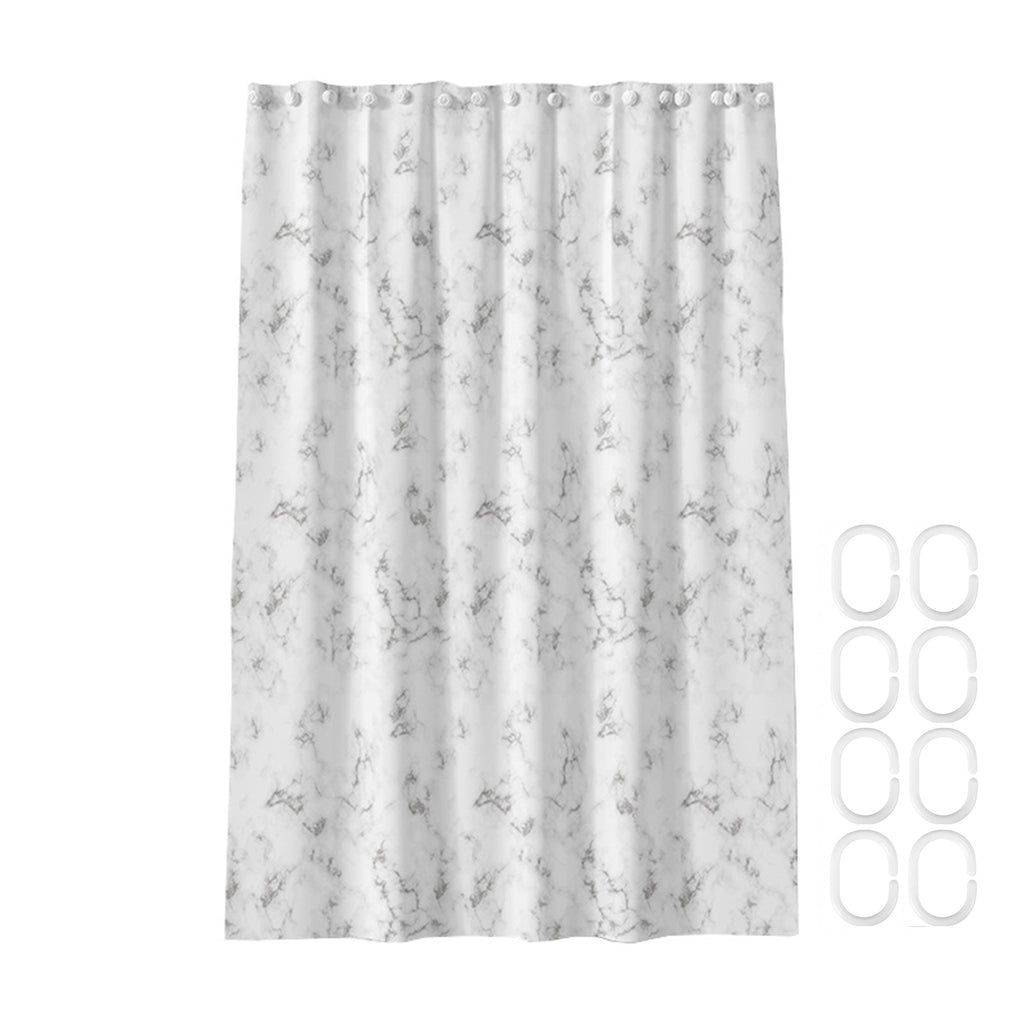 Marble Texture Premium Shower Curtain With Hooks-180cm