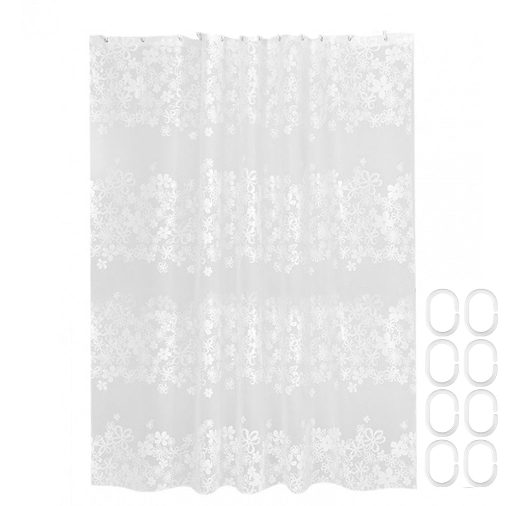 180cm Snowflake Premium Shower Curtain With Hooks
