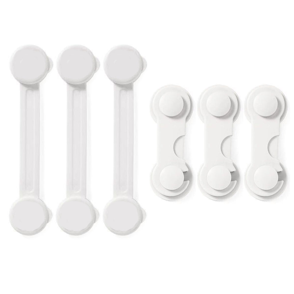 3 Long Strap Lock & 3 Cabinet Door Strap Lock Cupboard Safety Lock for Baby
