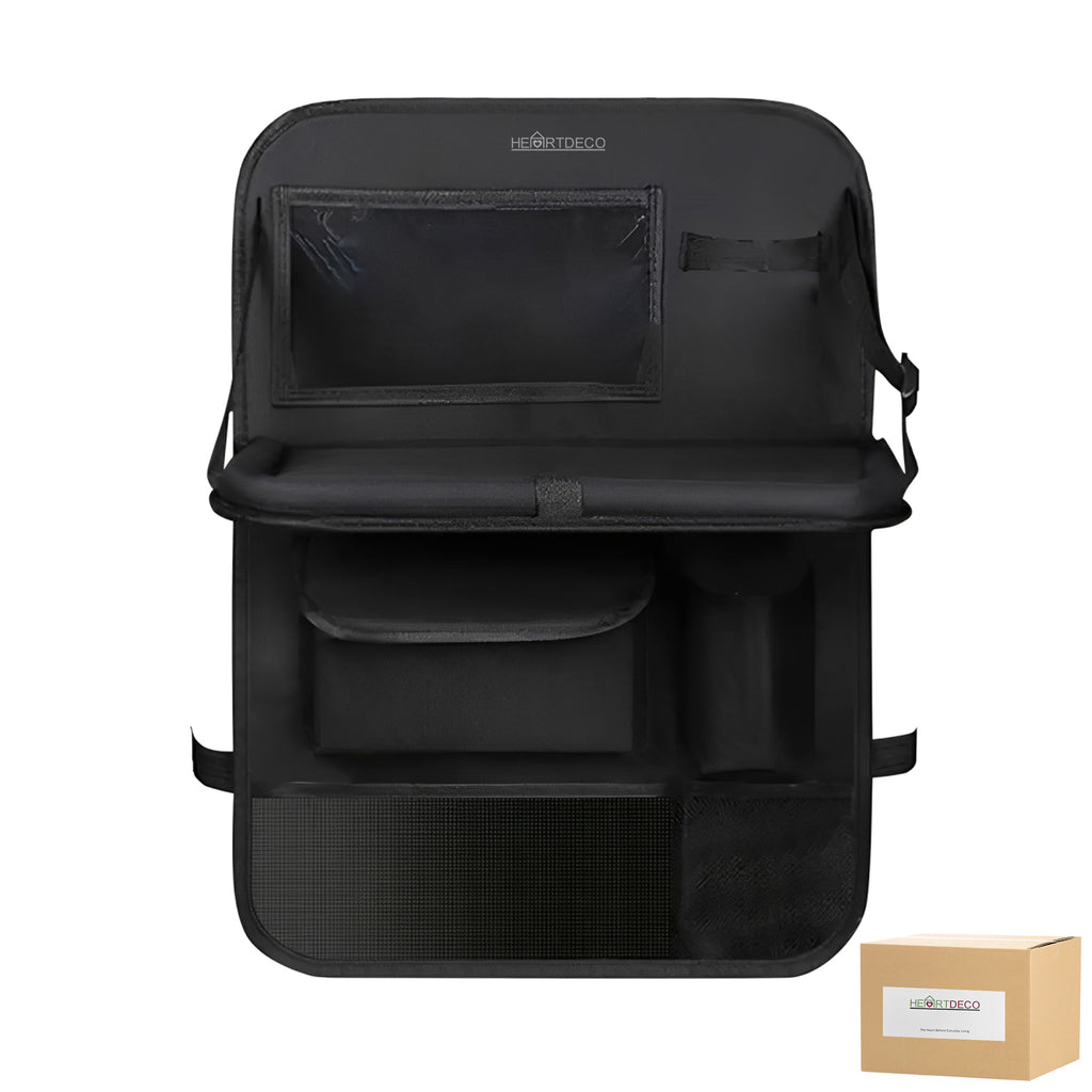 Multi-Function Car Seat Back Organizer with Storage Bag with Foldable Tray