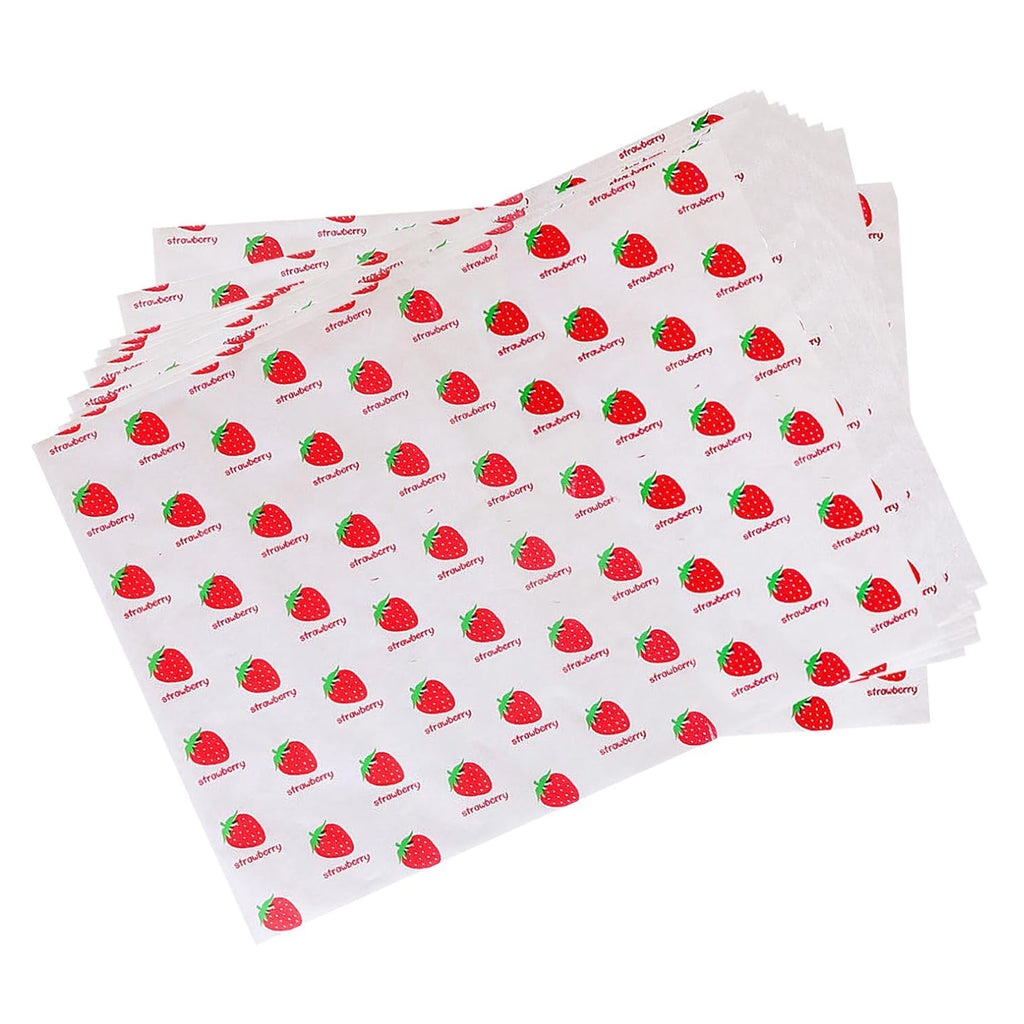 100 Piece Strawberry pattern Cartoon Baking Sheets Wrapping Paper