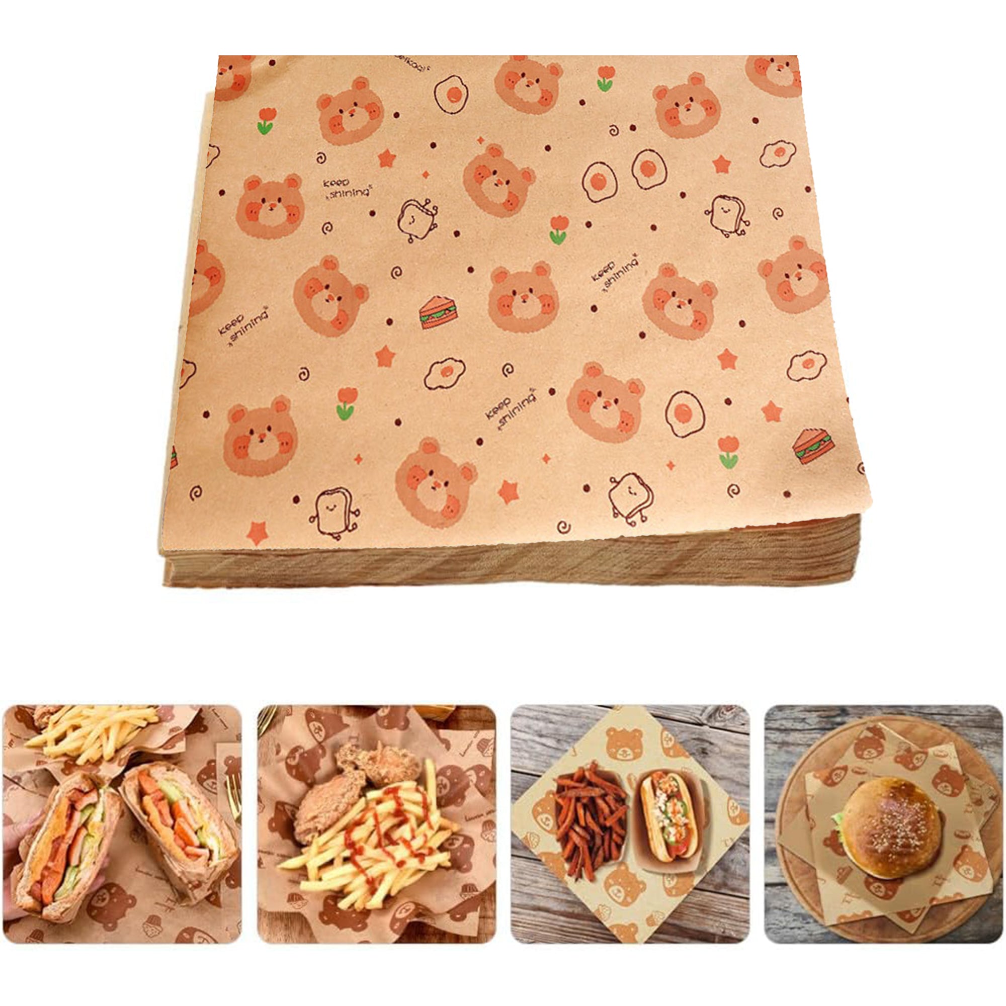 Cartoon Baking Sheets Wrapping Paper - 100 Piece – HEARTDECO