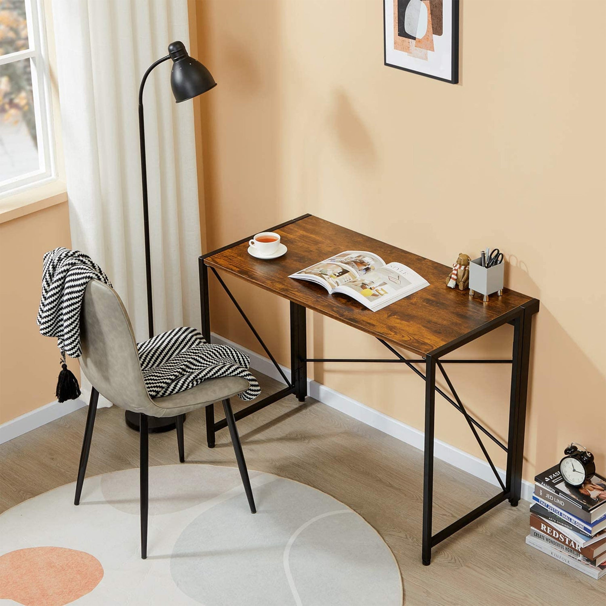 Folding Computer Desk Study Table 100cm x 70cm – HEARTDECO