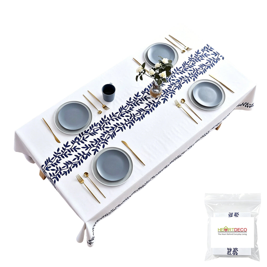Heartdeco Waterproof & Heat-Resistant PVC Table Mat 140×180 cm-White