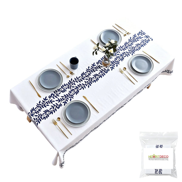 Heartdeco Waterproof & Heat-Resistant PVC Table Mat 140×180 cm-White