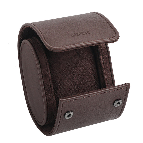 Heartdeco Luxury Genuine Leather Watch Travel Roll Case - Brown