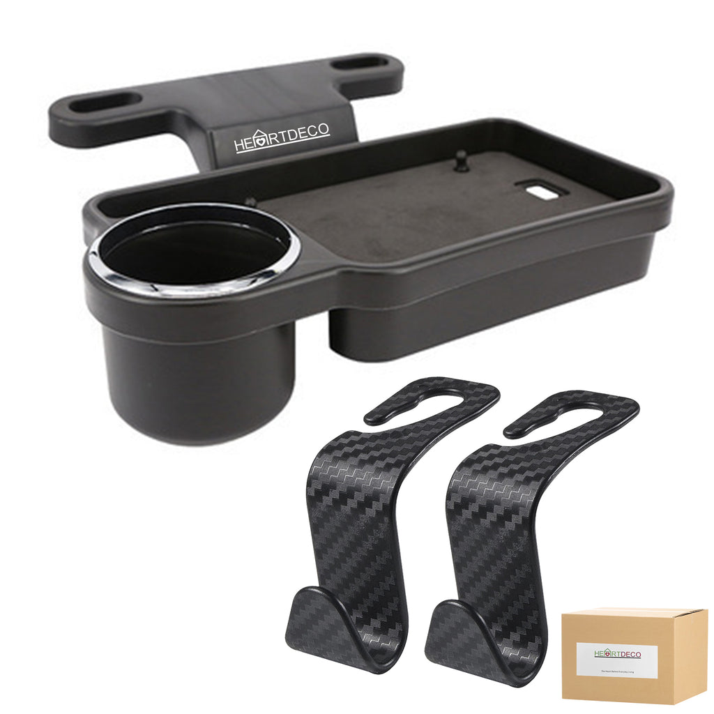 3PCs Car Back Seat Tray with Cup Holder and Organizer Hanger