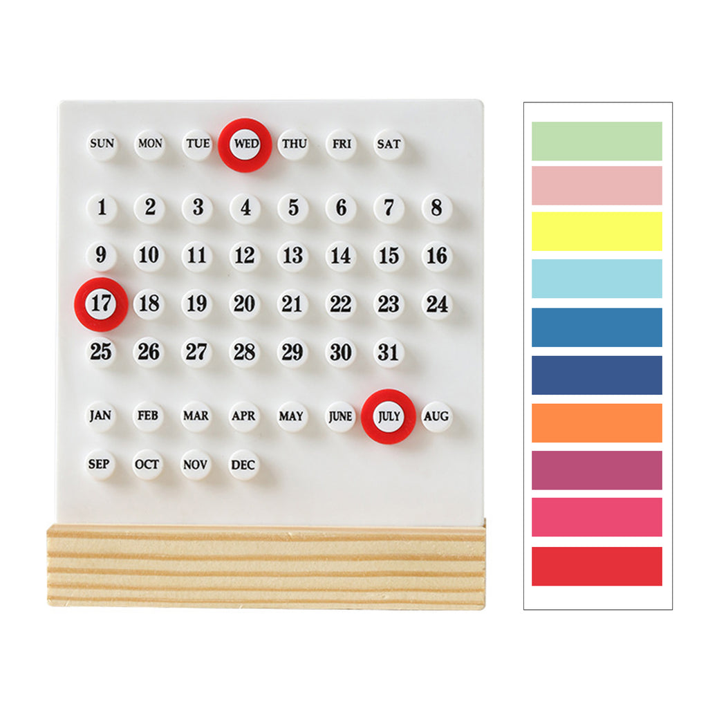 2PCS Undated Mini Desktop Calendar with Index Tabs