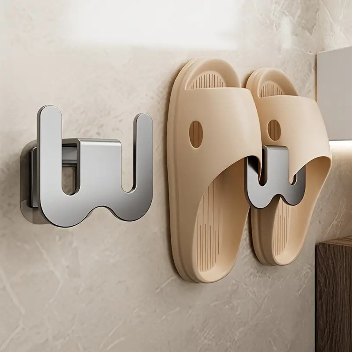 Sweeper Shoe Rack No-Drill Wall Mounted Space Saving Shoe Rack Slipper Organizers - 2 Pi ...