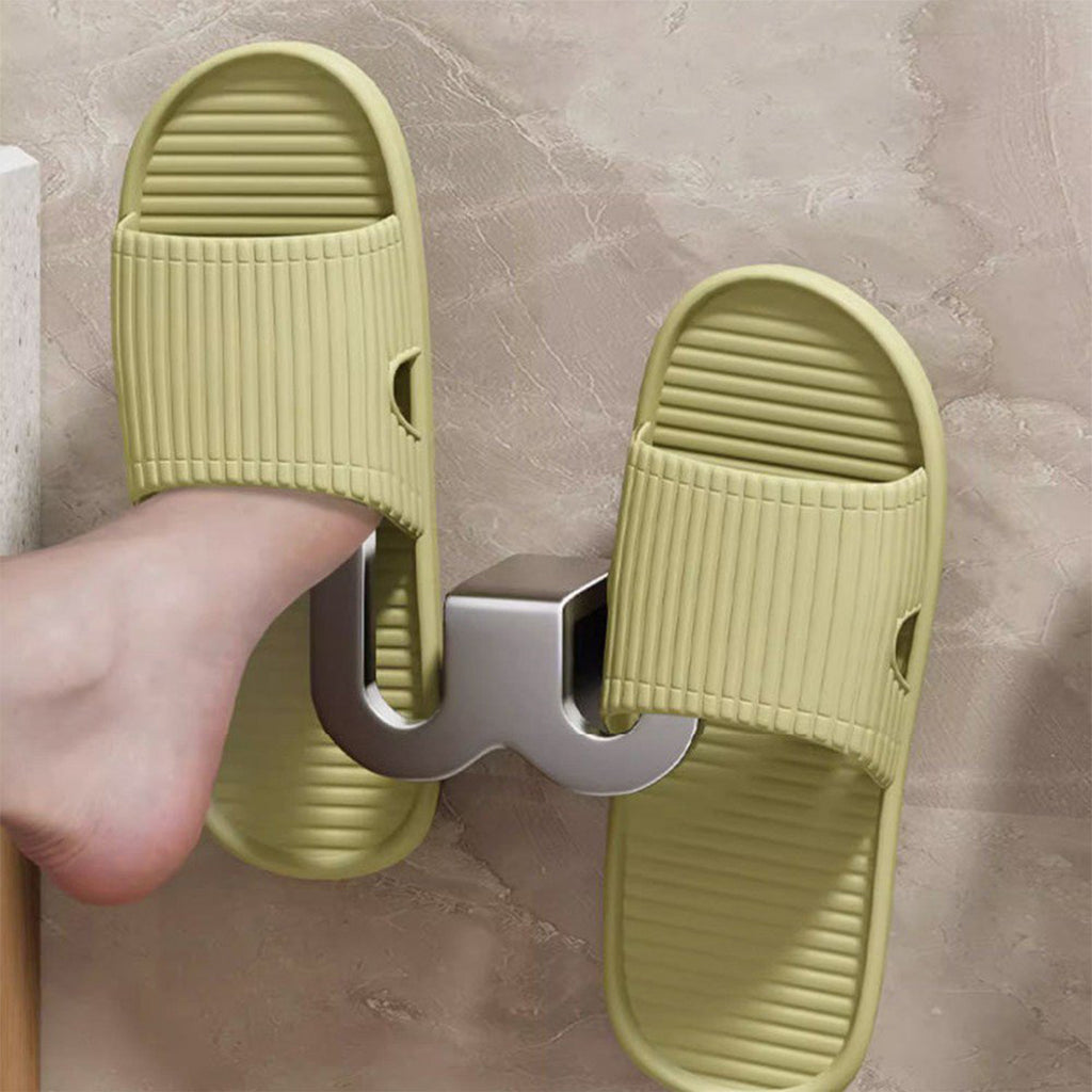 No-Drill Wall Mounted Space Saving Shoe Rack Slipper Organizers - 2 Piece