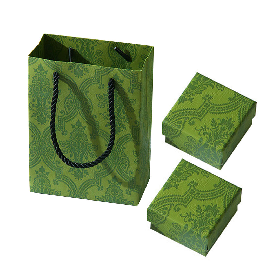 3PCS Mini Green Luxury Gift Boxes and Gift Bag