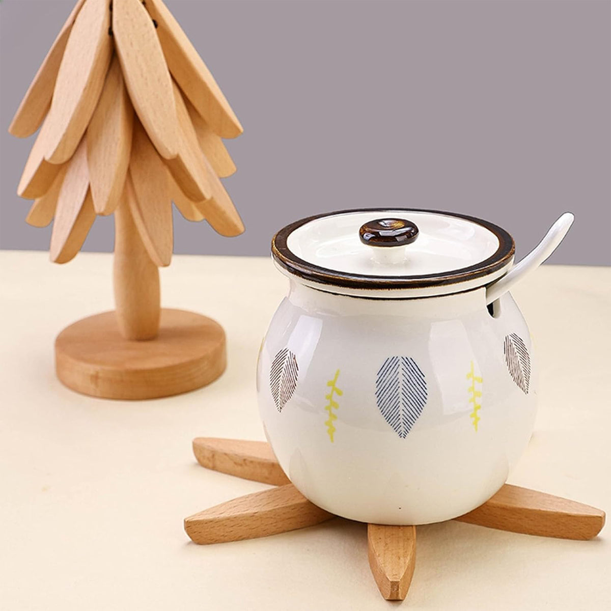 Wooden Foldable Tree Shape Coaster For Barware Coffee Cups Mugs – HEARTDECO