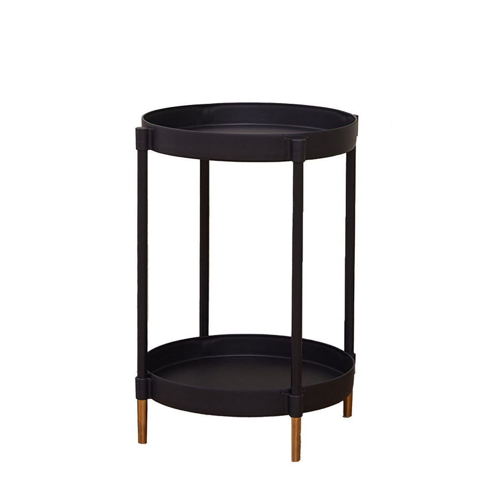 2 Tier Side Table With Wheels Storage Trolley for Balcony, Study Room, Sofa