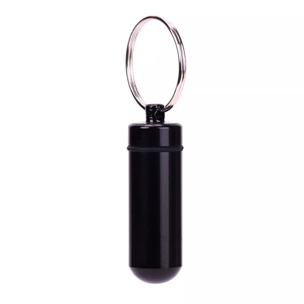 Small Aluminum Waterproof Keychain Pill Storage Box