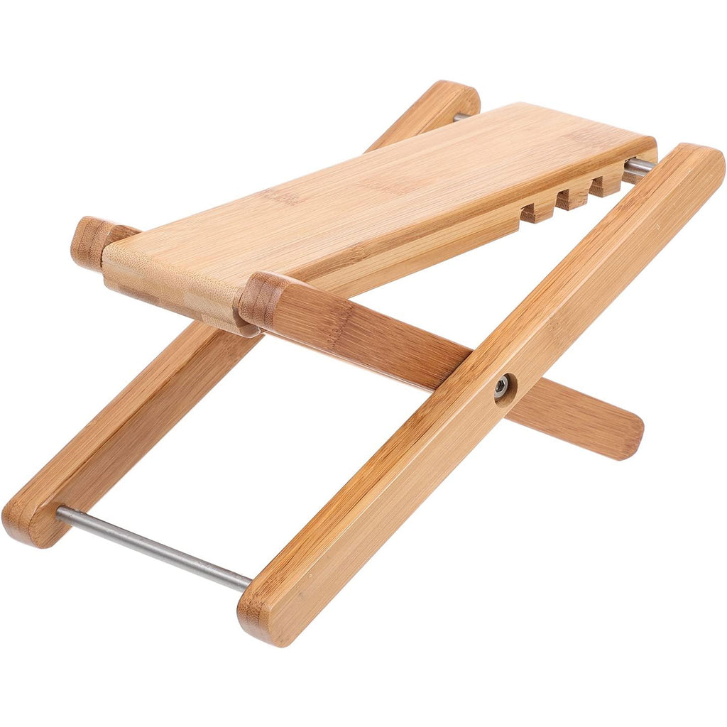 Bamboo Adjustable Folding Guitar Foot Stool for Portable Nail Art Footrest