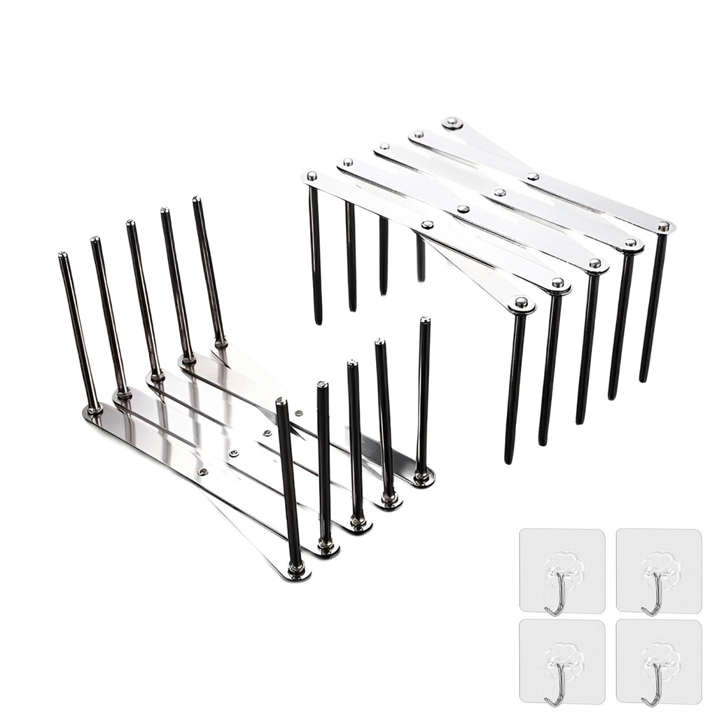 Adjustable Stainless Steel rganizer Rack for Pot Lids Pans Kitchen Storage