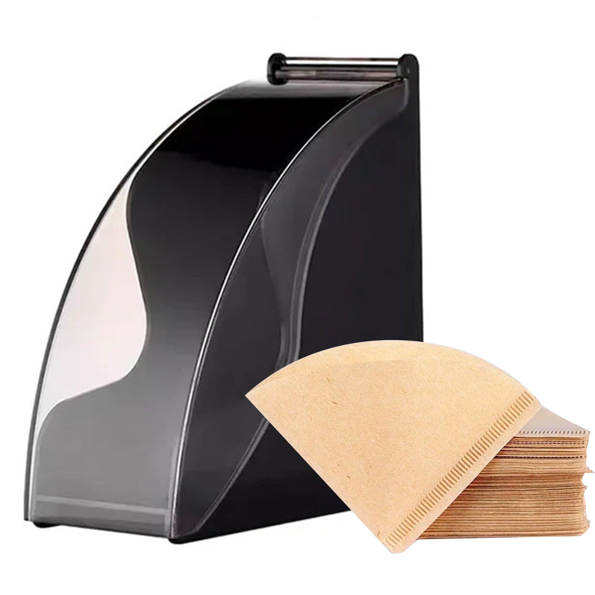 Acrylic Coffee Filter Holder Paper Storage Rack with Filter Paper 40PC ...