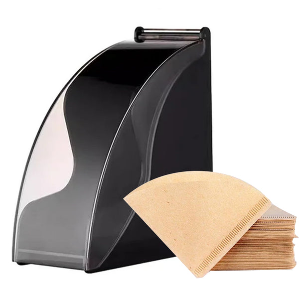 Acrylic Coffee Filter Holder Paper Storage Rack with Filter Paper 40PCS