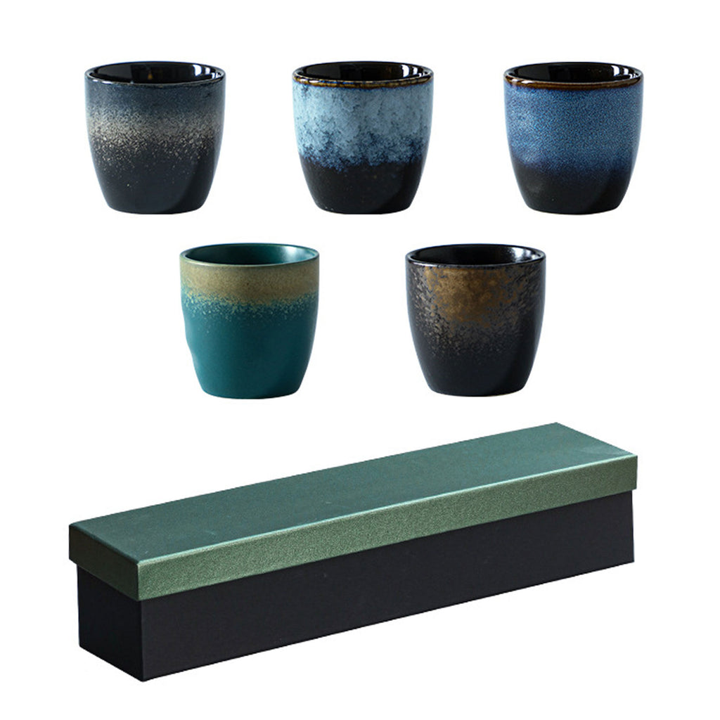 5Pcs Ceramic Tea Cup Set Tea Cups with Gift Box