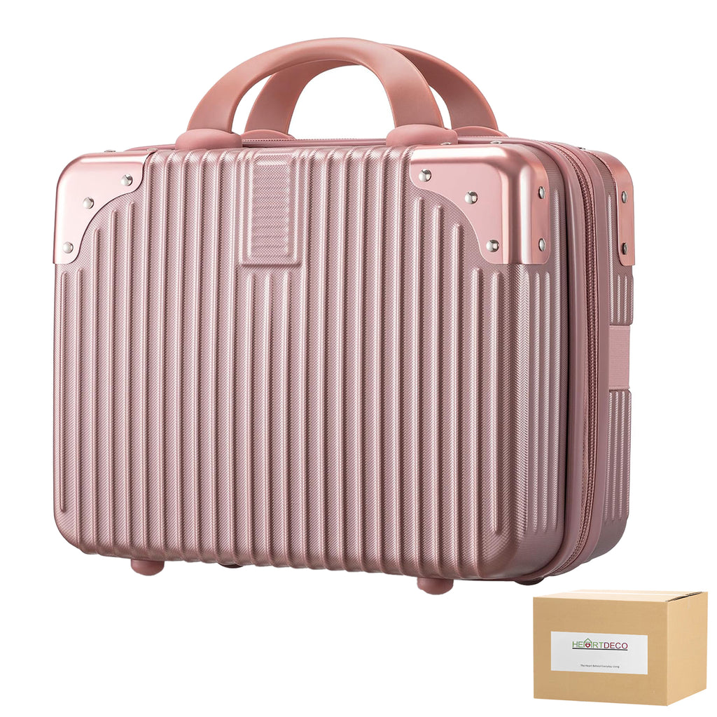 14-inch Portable Luggage Case with Makeup Storage Bag - Pink