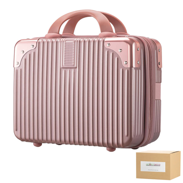 14-inch Portable Luggage Case with Makeup Storage Bag - Pink
