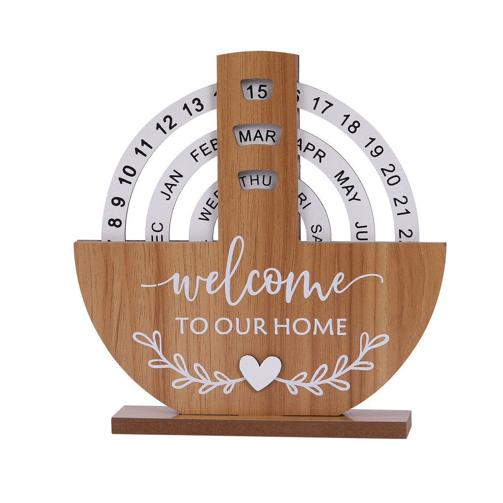 Heartdeco Reusable Wooden Desk Calendar Unique Artistic Design Perfect Gift