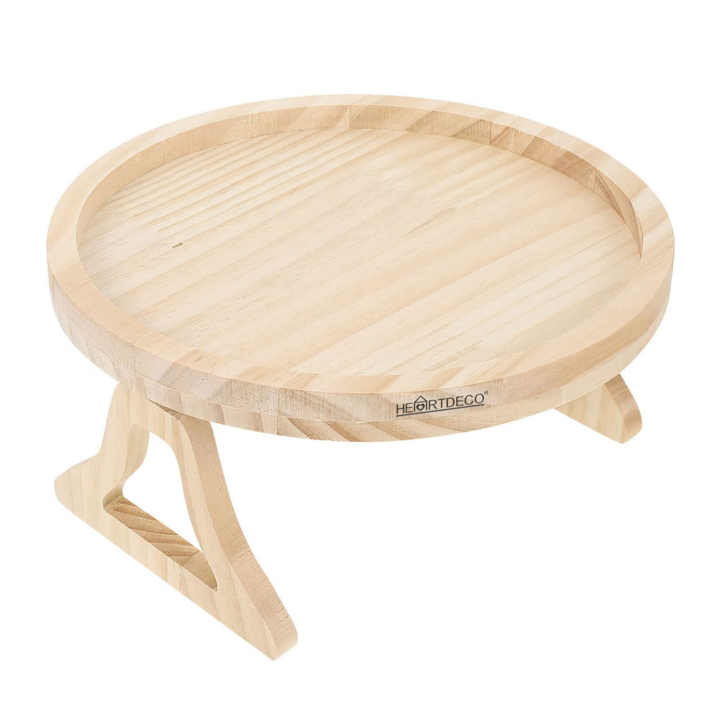 Multifunctional Round Sofa Arm Tray Table Foldable Couch Tray