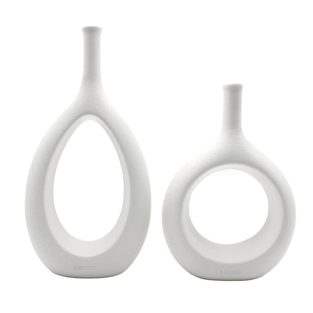 Heartdeco 2 Pieces Elegant Ceramic Vases